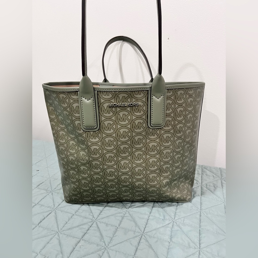 Michael Kors Olive Monogram Tote